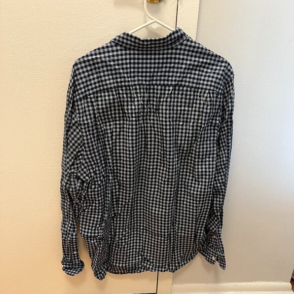 Old Navy Everyday Shirt Built In Flex Regular Fit Blue Plaid Button Down Large - Picture 2 of 2